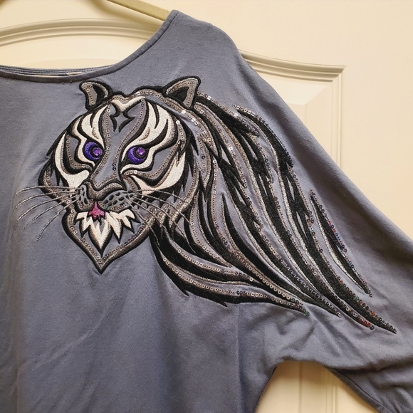 COPY - BOB MACKIE | Black Tiger Grey Tee sz XL - Picture 4 of 6